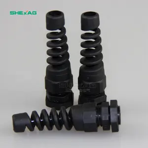 SH-BDM-28-FZW Metric/PG Black/Light Grey Plastic Flex Spiral Strain Relief Waterproof Nylon Cable Glands IP68