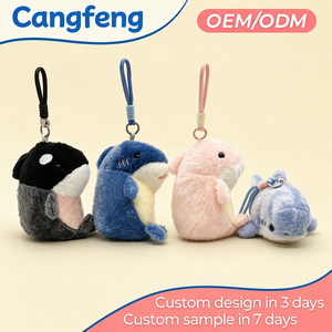 Fabrieksgroothandel OEM ODM Realistische Mariene Dieren Pluche Sleutelhanger Haai Orka Zachte Pluche Speelgoed voor Tas Hangertje Stressverlichting Cadeau - Product Image 1