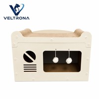 Mobilier pour chat : Niche en forme de téléviseur en carton, lit fermé, finition grain de bambou, abri intérieur pour chat, vente en gros