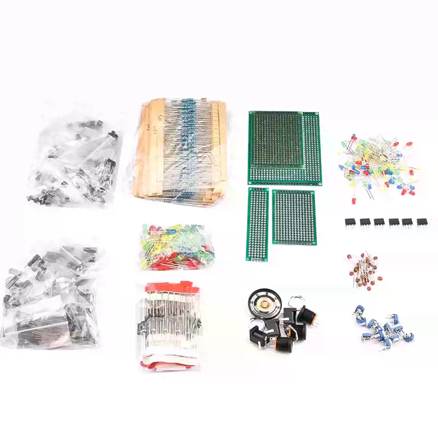 1900pcs Ultimate Edition of R3 Electronic Component Kit - Various Common Capacitors, Resistors, LEDs, Transistors, Hole Plates