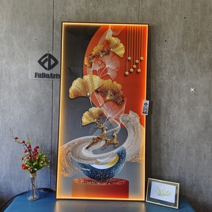 Cuadro Decorativo de Pared con Luz Nocturna LED, Diseño Moderno, 120x60 cm, Decoración para Sala de Estar, Cristal, Envío Directo - Product Image 6