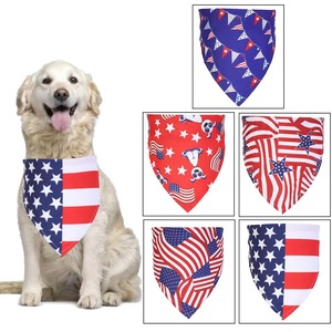 Pañuelo para perros con diseño de bandera estadounidense, bufanda patriótica para el Día de la Independencia, para uso en todas las estaciones - Product Image 1
