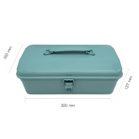 Boîte à outils en fer Y300, boîte de rangement en métal haute capacité, étui de transport portable pour la maison avec fermoir de verrouillage robuste