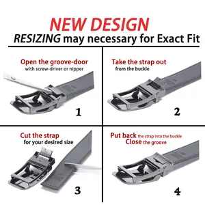Grosir Kustom Dapat Disesuaikan Otomatis Gesper Kulit Split Mode Lxurury Bisnis Pria Sabuk Kulit