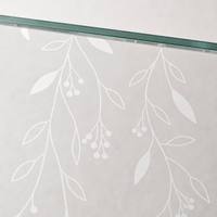 Panneau en verre trempé de sécurité avec un motif de vigne verticale, imprimé en blanc sur verre clair ou givré