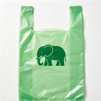 Sac fourre-tout jetable en plastique vert avec motif animalier pour magasin de détail