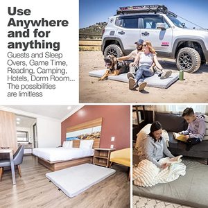Portable Floor <strong>Mattress</strong> &amp; Guest Bed 3" Memory Foam <strong>Roll</strong> <strong>Out</strong> in Seconds Twin Single Kid Guest Car Camping Dorm Travel Essentials - Product Image 4