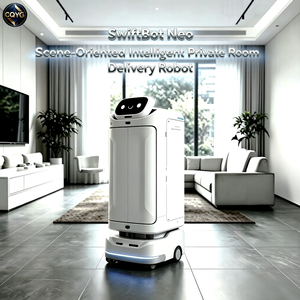 Swiftbot <span class=keywords><strong>Neo</strong></span> <span class=keywords><strong>Robot</strong></span> de livraison compact contrôlé par application, recharge automatique, charge utile de 30 kg, navigation visuelle/laser, indice de protection IP54, autonomie de 13h pour - Product Image 1