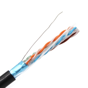 <span class=keywords><strong>สาย</strong></span> <span class=keywords><strong>Cat6</strong></span><span class=keywords><strong>ภายนอก</strong></span>ป้องกันสีดำ FTP กลางแจ้ง23AWG 0.5มม. 4คู่ STP PVC + PE ทองแดงแข็ง305ม./1000FT ม้วนม้วนม้วนบรรจุในกล่อง - Product Image 4