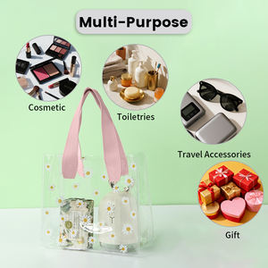 Fashion Custom Printed Waterproof Reusable PVC Cosmetic Organizer Tote <b>Bag</b> Rope Handle Laser For Gift Use - Product Image 5
