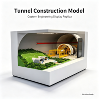 Maquette d'ingénierie de construction de tunnels sur mesure avec machine de forage et structure segmentaire