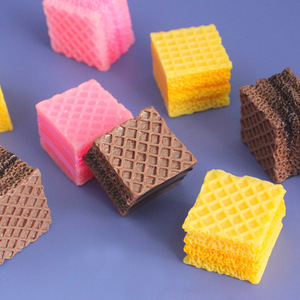 Galletas de Waffle Cuadradas 3D de Resina con Diseño Kawaii, Accesorios Decorativos para Manualidades y Scrapbooking - Product Image 4