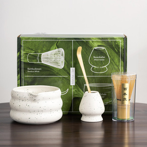Ensemble de fouet en céramique de bambou naturel 100% fait à la main outil de thé <span class=keywords><strong>Matcha</strong></span> traditionnel chinois pour préparer une tasse de <span class=keywords><strong>Matcha</strong></span> - Product Image 1
