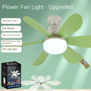 Ventilateur de plafond circulaire avec lumière, télécommande, salle de bain, LED à économie d'énergie, vis E27, moderne, simple - Product Image 2