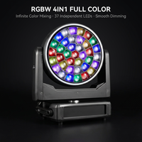 Luz Móvil de Cabeza con Píxeles RGBW de 19x60W 1600W con Anillo 4-60 °   Zoom DMX512 Pan 540 °   Inclinación 270 °   Para Conciertos, Festivales y Clubes