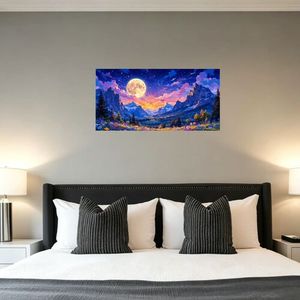 Impression sur toile de paysage pittoresque, décoration murale rectangulaire moderne, sans cadre, taille moyenne 25-32 pouces - Product Image 4