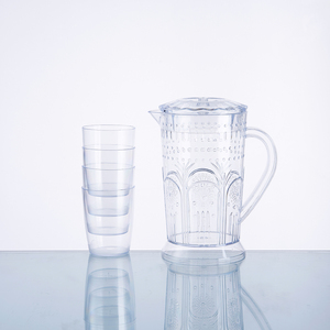 Bán Hot Đồ Dùng Nhà Bếp Nhựa Trong Suốt PS Nước <span class=keywords><strong>Pitcher</strong></span> Nước Jug Nước Pot Với 4 Ly - Product Image 4