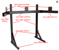 Soporte de Brazo Ajustable para Monitor Triple y TV, Soporte de Pantalla para Simulador de Carreras con Perfil de Aluminio