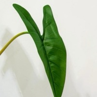 Feuille artificielle à 3 brins, feuille de taro, feuille de monstera, feuille de pluie de printemps à tige unique, décoration de plantes vertes pour jardin, maison et bureau