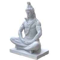 Statuette de bouddha sculptée à la main, Statue du buste, en marbre, indien, du seigneur du jardin, Shiva