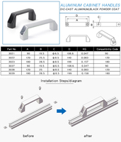 Fabricant chinois, poignée de porte en aluminium blanc argenté Rohs 3038 120, profilé en aluminium noir