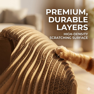 Cama y Taburete Multifuncional Ecológico <span class=keywords><strong>para</strong></span> Gatos con Superficie Rascadora <span class=keywords><strong>de</strong></span> Cartón, Casa Rascadora <span class=keywords><strong>para</strong></span> Gatos - Product Image 2