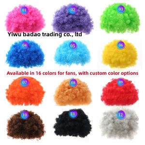 Ensemble de perruque et éventail <span class=keywords><strong>afro</strong></span> en soie K/P coloré pour Halloween, style <span class=keywords><strong>disco</strong></span> rétro années 1950 - Product Image 4