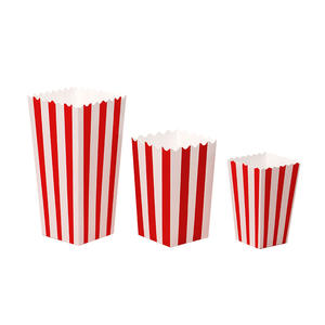 Cubos de Papel para Palomitas de Maíz Personalizados, Tamaño Pequeño y Grande, Recubiertos con PLA Ecológico, Rayados o Lisos, para Cine, Caja para Palomitas - Product Image 4