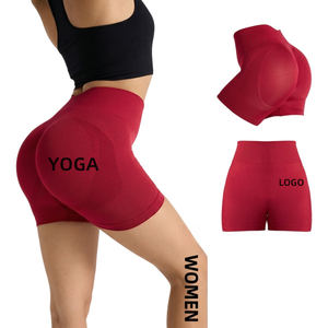 Shorts de sport sans couture taille haute pour femme, effet push-up, pour yoga et fitness, fabrication sur mesure à bas prix - Product Image 1