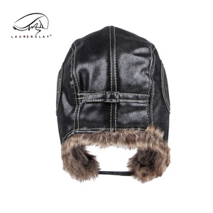 PU Sang Trọng ushanka Mùa Đông Máy Bay Ném Bom <span class=keywords><strong>Hat</strong></span> Cho Người Đàn Ông Giả Lông Phi Công Phi Công Máy Bay Ném Bom <span class=keywords><strong>Hat</strong></span> Xô Trooper Mũ Với Tai Nắp Trượt Tuyết - Product Image 3