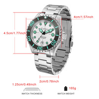 CADISEN AQUA DIVER Jam Tangan Pria Mewah Merek Baru Jam Tangan Otomatis Jepang MIYOTA 8215 10Bar Jam Tangan Mekanis Tahan Air Bercahaya