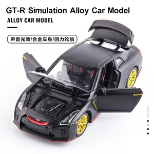 Escala 1/32 <span class=keywords><strong>GTR</strong></span>, juguetes fundidos a presión abiertos de cuatro puertas, coche de Metal de plástico, modelo de aleación extraíble con sonido y luz - Product Image 5
