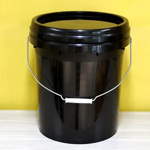 Ember hitam multiguna, ember hitam 18L kemasan Kimia cat plastik dengan filter