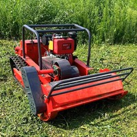 Tondeuse à gazon diesel, largeur de coupe 800 mm, démarrage électrique, télécommande, type chenillé, moteur 12 CV 192 cm³, poignée pliable, garantie 1 an