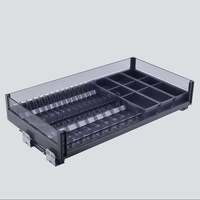 Panier de rangement en aluminium avec verre trempé sur 3 côtés, écologique, moderne, multifonctionnel, pour armoires de cuisine, origine Chine