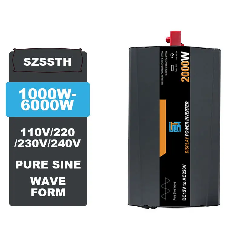 1000W 1500W 2000W 3000W 4000W 5000W 6000W Dc 12v 24v 48v Para Ac 110V 220V 240V Fora da grade pura onda senoidal inversor de energia solar