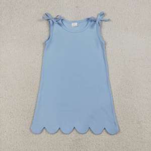 RTS Boutique Vestido de Verano para Niñas Pequeñas con Lazos Florales de Algodón, Estilo Princesa, con Borde Festoneado, Venta al por Mayor, Ropa para Hermanas - Product Image 3