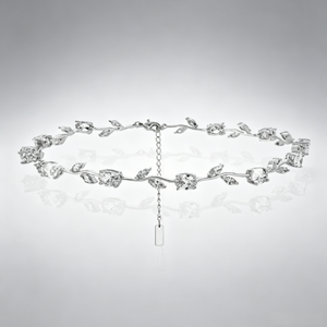 <span class=keywords><strong>Collana</strong></span> Girocollo con Foglie di <span class=keywords><strong>Tulipano</strong></span> e Zirconi Cubici per Donne, Gioiello Floreale da Sposa, Consegna Rapida - Product Image 1