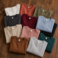 Premium Schwergewichts-Baumwoll-T-Shirt für Herren und Damen 260GSM Übergroßes Blanko-Rundhals-Shirt mit Leichter Schulterabfallung Individuelles Logo OEM ODM