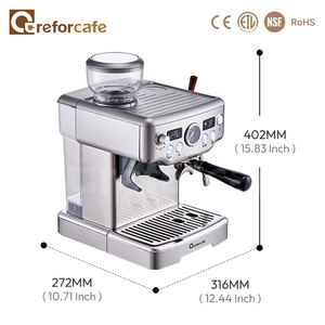 Nouvelle machine à <span class=keywords><strong>expresso</strong></span> Cafetera en acier inoxydable 20 bars, machine à café à <span class=keywords><strong>dosettes</strong></span> <span class=keywords><strong>souples</strong></span>, machine à <span class=keywords><strong>expresso</strong></span> automatique avec broyeur - Product Image 3