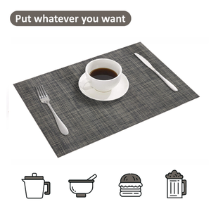 Design Esd Pvc Isolation Bon marché Vinyle tissé lavable Ensemble de table à manger de luxe <span class=keywords><strong>Tapis</strong></span> noir - Product Image 6