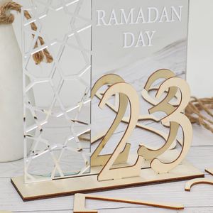 New Acrylic Countdown Days of Ramadan <b>Kids</b> <b>Gift</b> Islamic Muslim Home Decor Wooden Numbers Calendars - Product Image 2