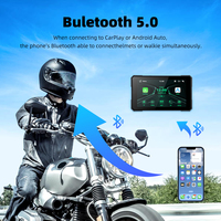 Écran de navigation pour moto de 5 pouces avec CarPlay sans fil, Android Auto, GPS portable sans fil pour moto