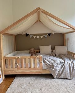 Cama Infantil Moderna en Oferta, Cama <span class=keywords><strong>de</strong></span> Madera con Forma <span class=keywords><strong>de</strong></span> Casa <span class=keywords><strong>de</strong></span> Árbol para Niños, 90 x 190 cm - Product Image 2