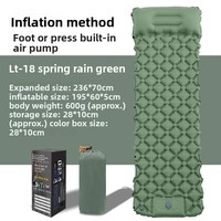 Pompe à pied intégrée coussin de couchage autogonflant avec oreiller d'air pour Camping randonnée randonnée