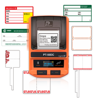 2-Inch USB 58mm Thermal Label Printer stiker toko ritel dan Supermarket menggunakan PT-50DC Model hitam putih gaya produk stok