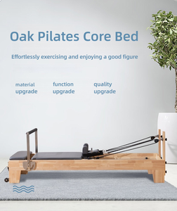 プロ仕様ピラティス・リフォーマー、調節可能で耐久性のあるオーク材、多機能業務用トレーニング機器、健康・ホームジム用 - Product Image 5