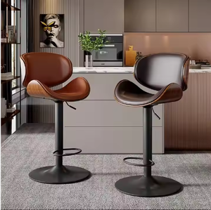 Nouvelles chaises de salle à manger industrielles modernes pour cuisine, café, restaurant, avec dossier, tabourets de bar industriels en bois - Product Image 5