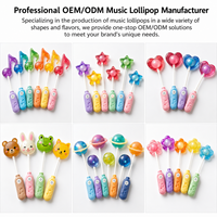 Fabricante Mayorista de Dulces, Piruletas Musicales con Sabor a Frutas, Empaque Individual Personalizado, BRC, Halal, OEM/ODM