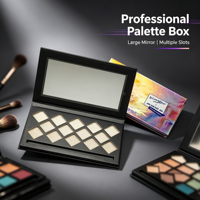 Boîte de palette de maquillage personnalisée écologique avec miroir intégré, compartiments multiples, emballage en carton pour fards à paupières et cosmétiques